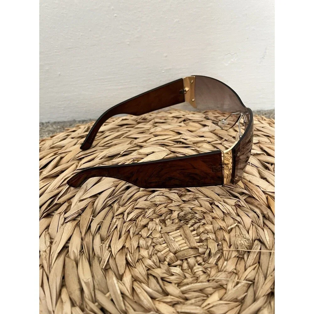 Unbranded Wraparound Sunglasses Purple Rimless Shield Mask Retro 70s Festival